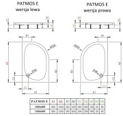 Brodzik asymetryczny Radaway Patmos E 100x80x16x2 lewy