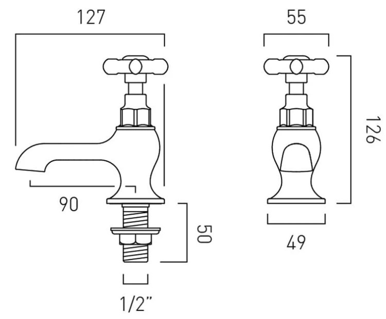 Para baterii umywalkowych Axbridge Cross Chrom Vado