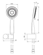 Zestaw prysznicowy punktowy stal szczotkowana Arnika Deante