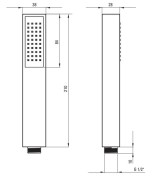 Słuchawka natryskowa 1-funkcyjna czarna Anemon / Square Deante