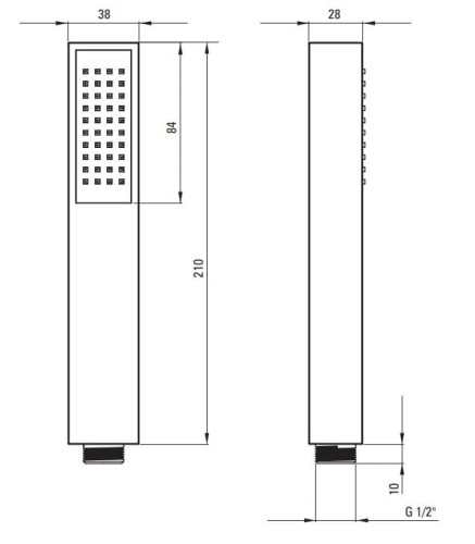 Słuchawka natryskowa 1-funkcyjna czarna Anemon / Square Deante
