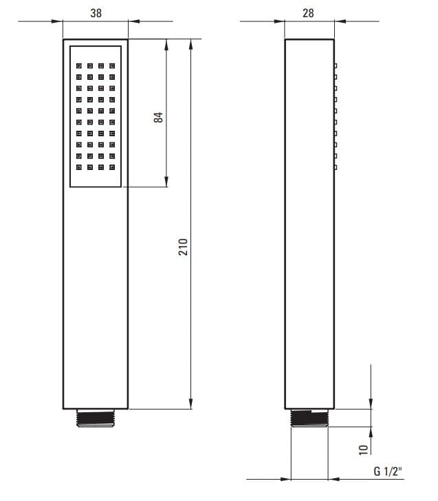 Słuchawka natryskowa 1-funkcyjna czarna Anemon / Square Deante