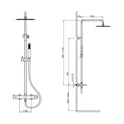 Natynkowy zestaw prysznicowy z deszczownicą Orion Matt Black Lavita