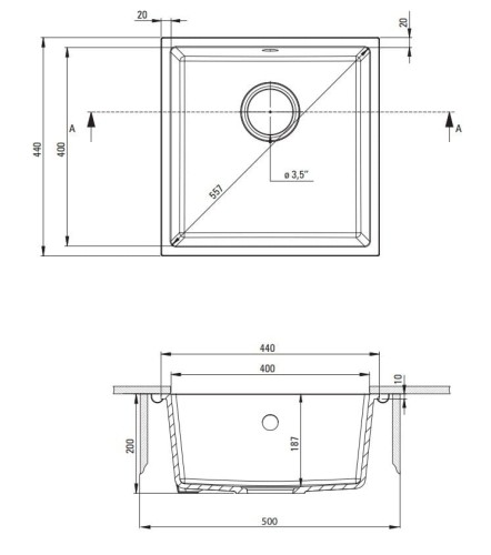 Zlewozmywak granitowy 1-komorowy Corda Deante alabaster
