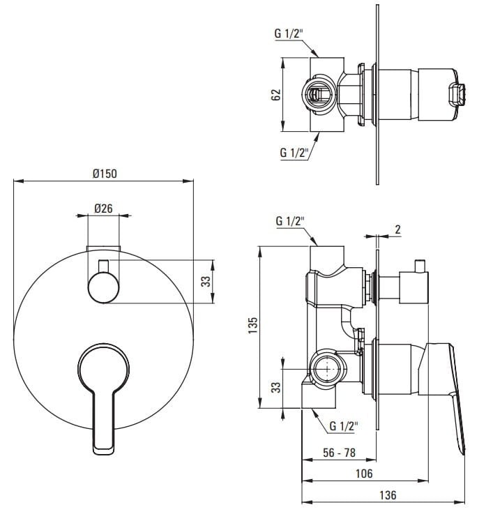 Zestaw prysznicowy z wylewką wannową nero czarny Arnika Deante