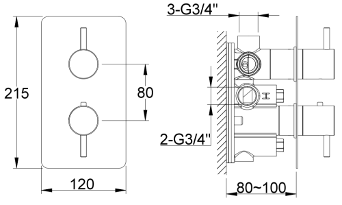 Bateria wannowa termostatyczna złota Axel Gold KOHLMAN QW433AGD