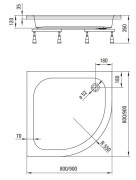 Brodzik akrylowy półokrągły 80x80 Deante Plus II