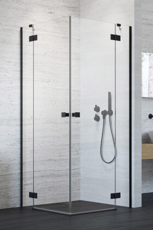 Kabina Radaway Essenza Black KDD 90x90x200 szkło przejrzyste