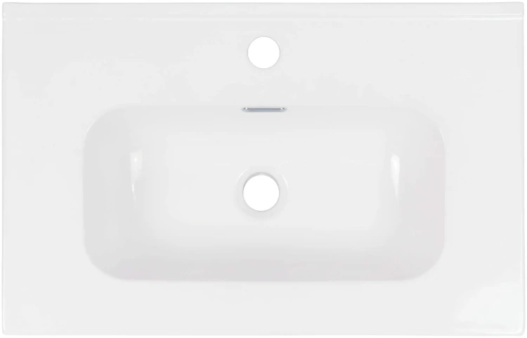 Umywalka ceramiczna wpuszczana z miejscem na baterię - 60 cm