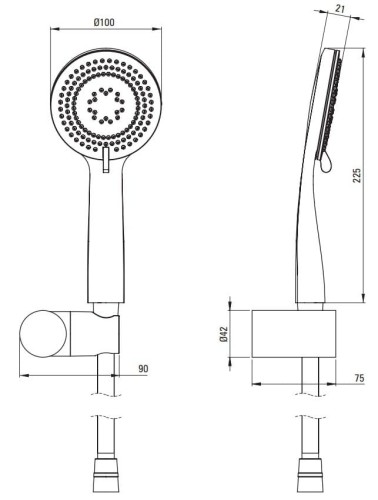 Zestaw prysznicowy punktowy szczotkowany złoty Arnika Deante