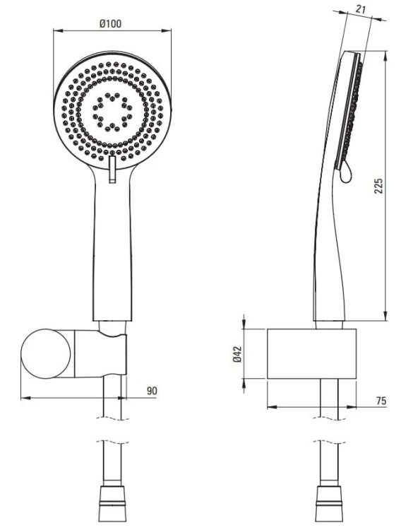 Zestaw prysznicowy punktowy szczotkowany złoty Arnika Deante
