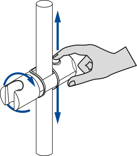 Uchwyt słuchawki prysznicowej na drążek (FI 22, 23, 24, 25 MM) Easy On Deante