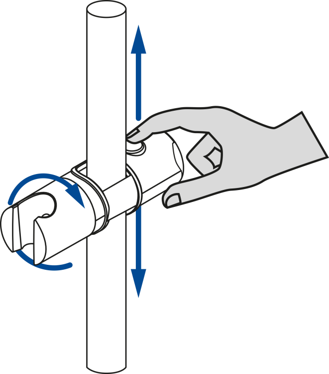 Uchwyt słuchawki prysznicowej na drążek (FI 22, 23, 24, 25 MM) Easy On Deante