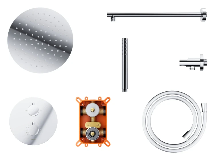 Prysznicowy zestaw podtynkowy corsan z03tch chrom z termostatem