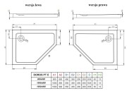 Brodzik pięciokątny Radaway Doros PT E 90x80x5 lewy