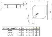 Brodzik kwadratowy Radaway Delos C z obudową 90x90x15x1,2