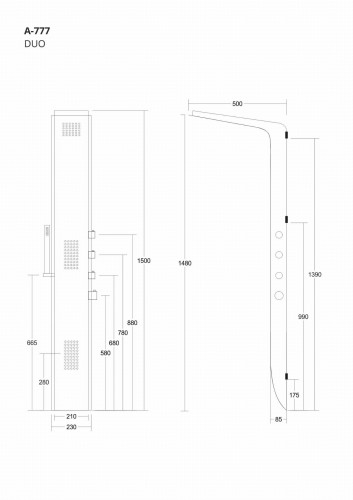 Corsan duo a777 biały z czarnym wykończeniem