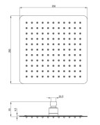 Głowica prysznicowa stalowa kwadratowa Cascada Deante nero czarna