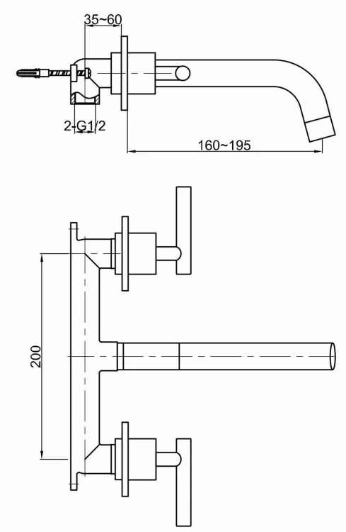 Bateria umywalkowa podtynkowa KOHLMAN Roxin QW190R