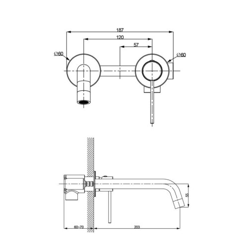 Bateria umywalkowa podtynkowa Orion Chrome Lavita