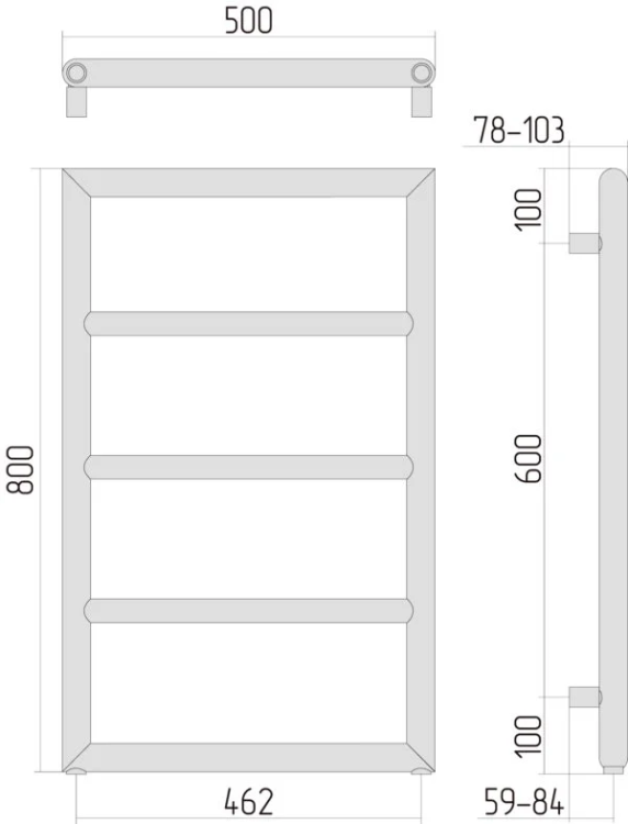 Grzejnik łazienkowy Sunerzha Bodes 80x50 złoty