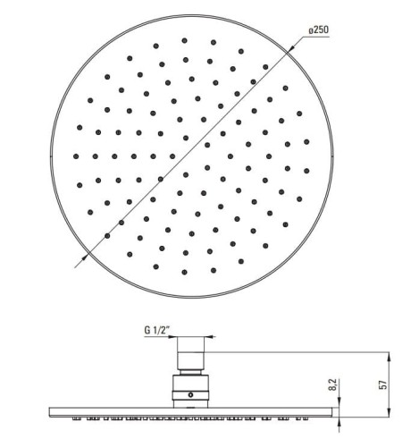 Głowica prysznicowa okrągła mosiężna Cascada Deante NACM91K