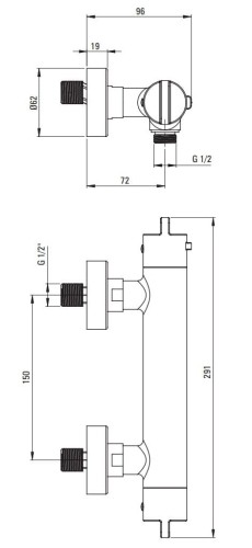 Bateria prysznicowa termostatyczna Deante stal szczotkowana