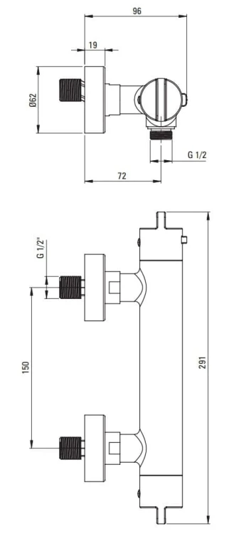 Bateria prysznicowa termostatyczna Deante stal szczotkowana