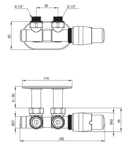 Zawór termostatyczny do grzejnika prawy złoty matowy Deante