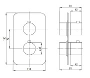 Element zewnętrzny do BOXa termostatycznego titanium Deante