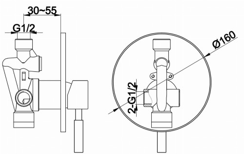 Bateria prysznicowa podtynkowa KOHLMAN Roxin QW220R