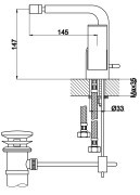 Bateria bidetowa stojąca Saxo KOHLMAN QB130S