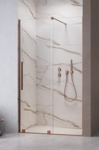 Drzwi prysznicowe Furo Brushed Copper DWJ Radaway prawe miedź
