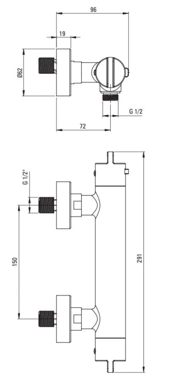 Bateria prysznicowa termostatyczna chrom Deante