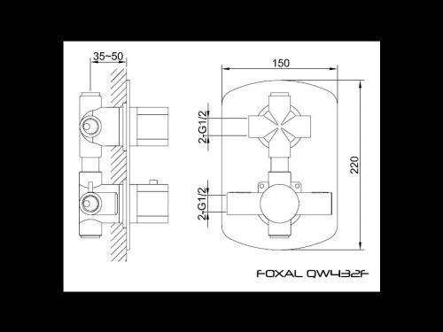 Bateria wannowa termostatyczna KOHLMAN Foxal QW432F