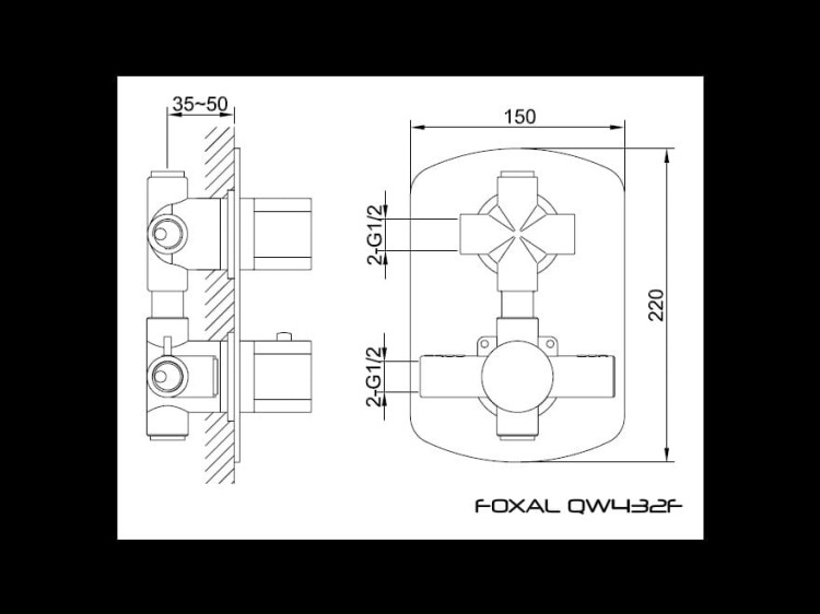 Bateria wannowa termostatyczna KOHLMAN Foxal QW432F