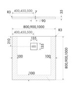 Brodzik kwadratowy PROTOS White Stone 100x100 Schedpol Schedline, biały - odpływ na środku