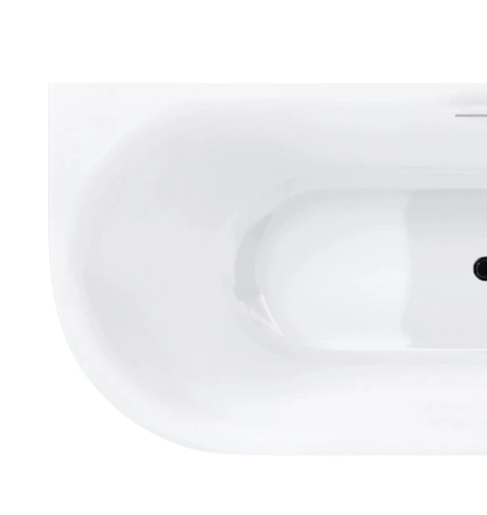 Wanna narożna intero v230mpbl 150 cm montaż prawostronny przelew szczelinowy korek klik klak czarny