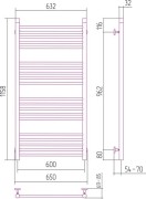 Grzejnik łazienkowy Sunerzha Bohemia 120x60cm stal polerowana