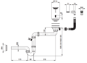 Syfon do zlewozmywaka granitowego 1-komorowego ZXY_9949