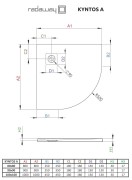 Brodzik półokrągły Kyntos A 80x80 Radaway cementowy