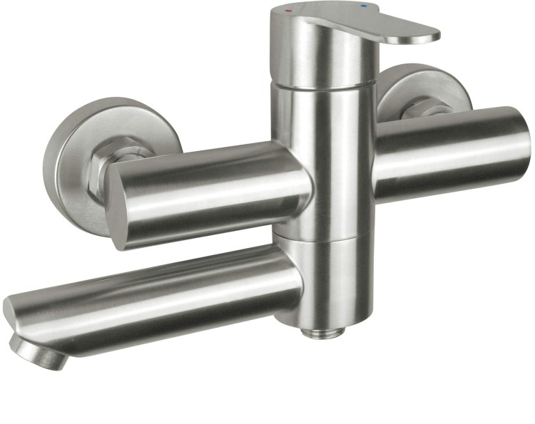 Bateria wannowa ścienna Lupo stal Deante