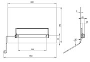 Lustro odchylane 60x45 prawe stal Lehnen