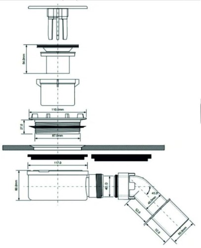 Syfon brodzikowy Schedpol 90mm SDB90M