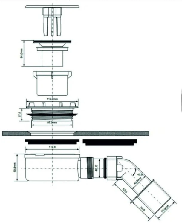 Syfon brodzikowy Schedpol 90mm SDB90M