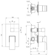 Bateria natryskowa podtynkowa z przełącznikiem natrysku Anemon Deante