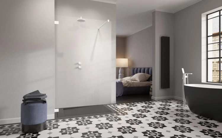 Kabina prysznicowa Radaway Essenza Pro White Walk-in II 155x200
