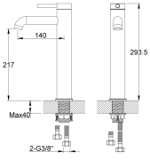Bateria umywalkowa wysoka stojąca Axel KOHLMAN QB170A