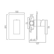 Bateria VADO NOTION prysznicowa podtynkowa czarna szczotkowana