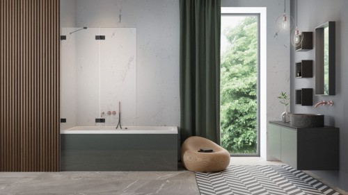 Parawan nawannowy Radaway Essenza Pro Black PND II lewy